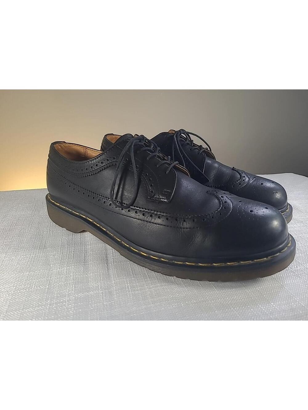 Dr. Martens 3989 Men's Yellow Stitch Smooth Leather Brogue Shoes Size US 13